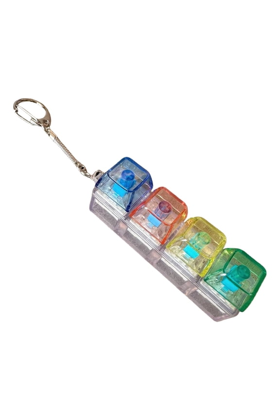 LED Light up Four/Five/Six-Key Keyboard Toy with Loud Clicking Sounds, Stress Relief and Decompression Keychain for Adults to Manage Anxiety with Satisfying Tactile Feedback