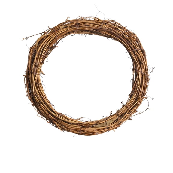ZLBDYG Natural Christmas Grapevine Wreath, Natural Tan Hue and Texture Rustic Wildcrafted Style Decoration for Front Door, Mantle or Wall to Add Seasonal Interest and Tension