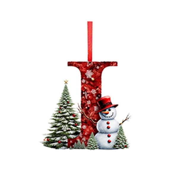 ZLBDYG Personalized Christmas Tree Letter Pendants a to Z - DIY Decorative Snowman Hanging Alphabet Ornaments for Customized Xmas Tree Decor and Holiday Home Decoration