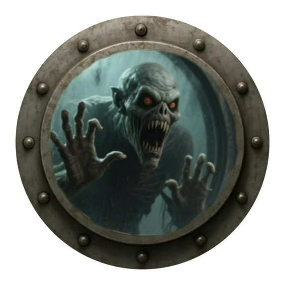 ZLBDYG Porthole Wall Decor – Halloween Hanging Gothic Decoration with Scary Pictures, Perfect for Haunted House, Front Door, Window, and Horror-Themed Party Prank Displays