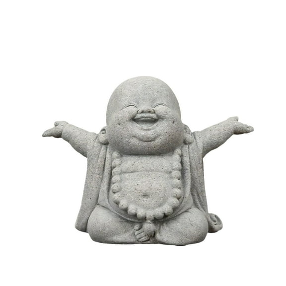 ZLBDYG Sandstone Buddha Statue for Indoor Zen Decor - Praying Monk Figurine for Meditation Spaces, Bonsai Display, Fish Tank Ornament, and Serene Home Office Accents
