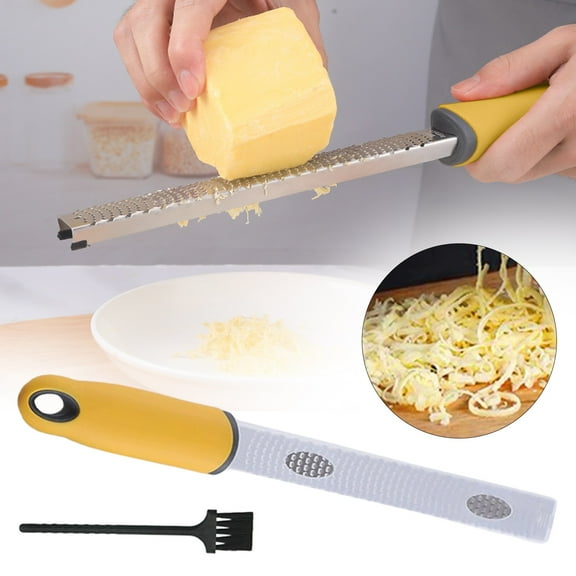 ZLBDYG Stainless Steel Multi-purpose Hard Cheese Grater - Kitchen Fruit Gadget for Parmesan Vegetables Chocolate with Cleaning Brushes, Comfort Grip Handle and Protective Cover