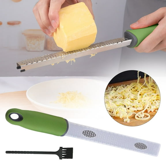 ZLBDYG Stainless Steel Multi-purpose Hard Cheese Grater - Kitchen Fruit Gadget for Parmesan Vegetables Chocolate with Cleaning Brushes, Comfort Grip Handle and Protective Cover