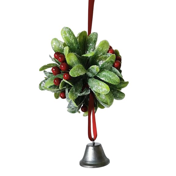 ZLBDYG Versatile Green Plant Berry Christmas Tree Accessories, Realistic Foliage Picks with Bell for Floral Arrangements, Shooting Props, Photo Booth Backdrops and Wedding Decoration Borders