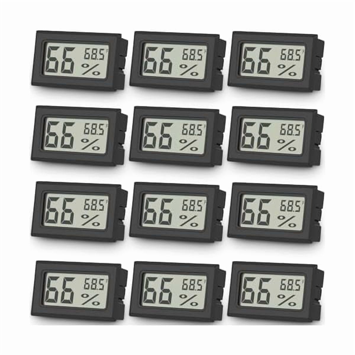 ZLC 12-Pack Mini Digital Thermometer Hygrometer, Indoor Humidity Monitor, Temperature Humidity Gauge Meter with Fahrenheit (℉) for Bedroom, Greenhouse, Garden, Cellar, Closet, Fridge