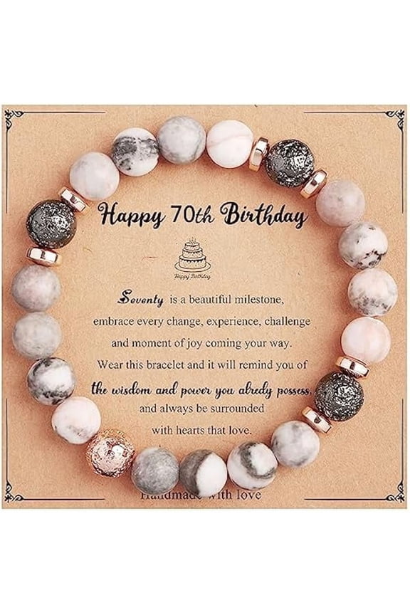 13th 16th 18th 21st 25th 30th 35th 40th 45th 50th 60th 65th 70th 75th 80th Birthday Gifts for Women, Natural Stone Bracelet Birthday Gifts for Women Mom Daughter Grandma Sister Coworker