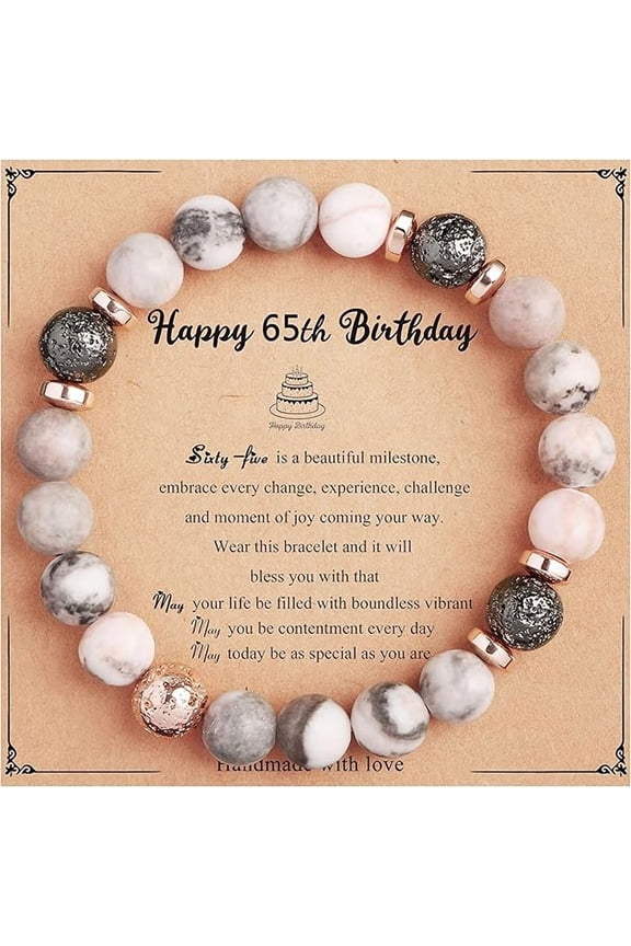 13th 16th 18th 21st 25th 30th 35th 40th 45th 50th 60th 65th 70th 75th 80th Birthday Gifts for Women, Natural Stone Bracelet Birthday Gifts for Women Mom Daughter Grandma Sister Coworker