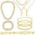 thumbnail image 2 of Trendsmax 316L Stainless Steel Cable Link Chain Set For Men – 9/10mm Width – Necklace & Bracelet – Silver, Nickel-Free 2 of 5
