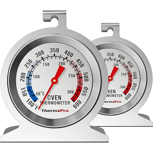 ZLC 2-Pack Oven Thermometer for Gas Oven, 50-300°C/100-600°F Smoker Temperature Gauge with 431 Stainless Steel, Analog Instant Read Cooking Thermometer