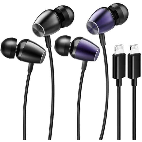 ZLC 2Pack-Headphones for iPhone,Earbuds Wired Earphones with Built-in Microphone & Volume Control, Compatible with iPhone 14/13/12/11 Pro Max/Xs Max/XR/X/7/8 Plus