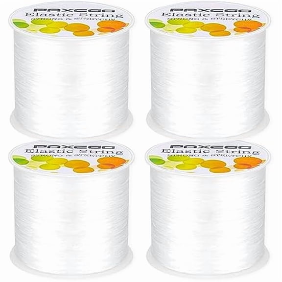 ZLC 4 Rolls Elastic String for Bracelets, Stretch Magic Elastic String Bead Cord Jewelry Thread for Bracelet, Necklaces, Clay Beads, Pony Beads (White)