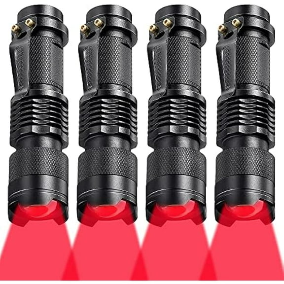 ZLC 6 Pieces Red Light Flashlight LED Single Mode Torch 1 Mode Scalable Red Lens Filter Flashlight for Night Astronomy Aviation Observation Beach Turtle Safe