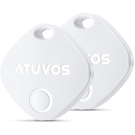 ZLC Air Tracker Tags-2 Pack, Bluetooth Luggage Tracker & Keys Finder Works with Apple Find My (iOS Only), Item Finders for Suitcases, Wallets, Bags, Waterproof IP67, Replaceable Battery, Anti-Lost