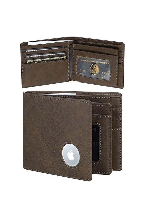 Airtag Wallet Men Slim: Men's Air Tag Wallets with Airtag Holder - Minimalist RFID Front Pocket Card Holder Gift for Man Husband at Anniversay Brithday