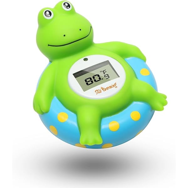 ZLC Baby Bath Thermometer with Room Temperature| Fahrenheit and Celsius|Frog Lovely Shape|Kids' Bathroom Safety Products| Bath Toys…