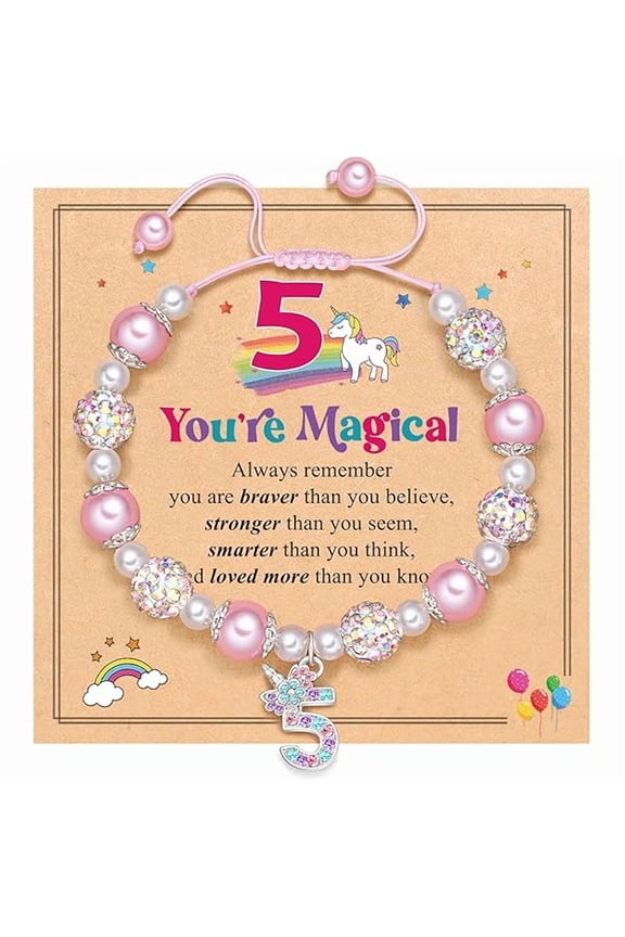 Birthday Gifts for 3-12 Year Old Girl Unicorn Bracelet, Christmas Gifts for Daughter/Granddaughter/Niece