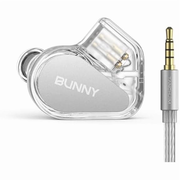 ZLC Bunny Gaming Earphones with Single Dynamic Dual-Chamber Driver, Wired Earbuds IEM, 1DD 0.78 2pin Monitor with Bass Boot Maze Cavity, Entry-Level HiFi in-Ear Headphones with Mic - 3.5mm