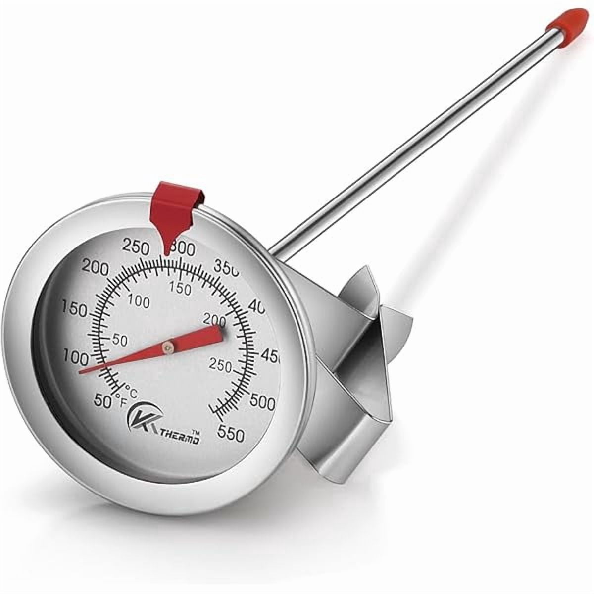 ZLC Candy/Deep Fry Thermometer with Instant Read,Oil Thermometer,8" Stainless Steel Stem Meat Cooking Thermometer,Best for Turkey,BBQ,Grill