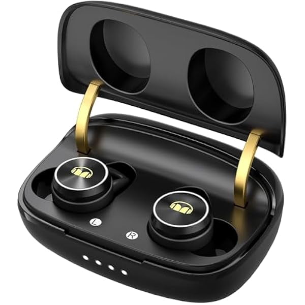 ZLC Clarity 101Plus AirLinks Wireless Earbuds, Bluetooth 5.0 in-Ear Headphones with Charging Case, Stereo Earphones Deep Bass Sound, Built-in Mic, Clear Call, Water Resistant Design for Sports.