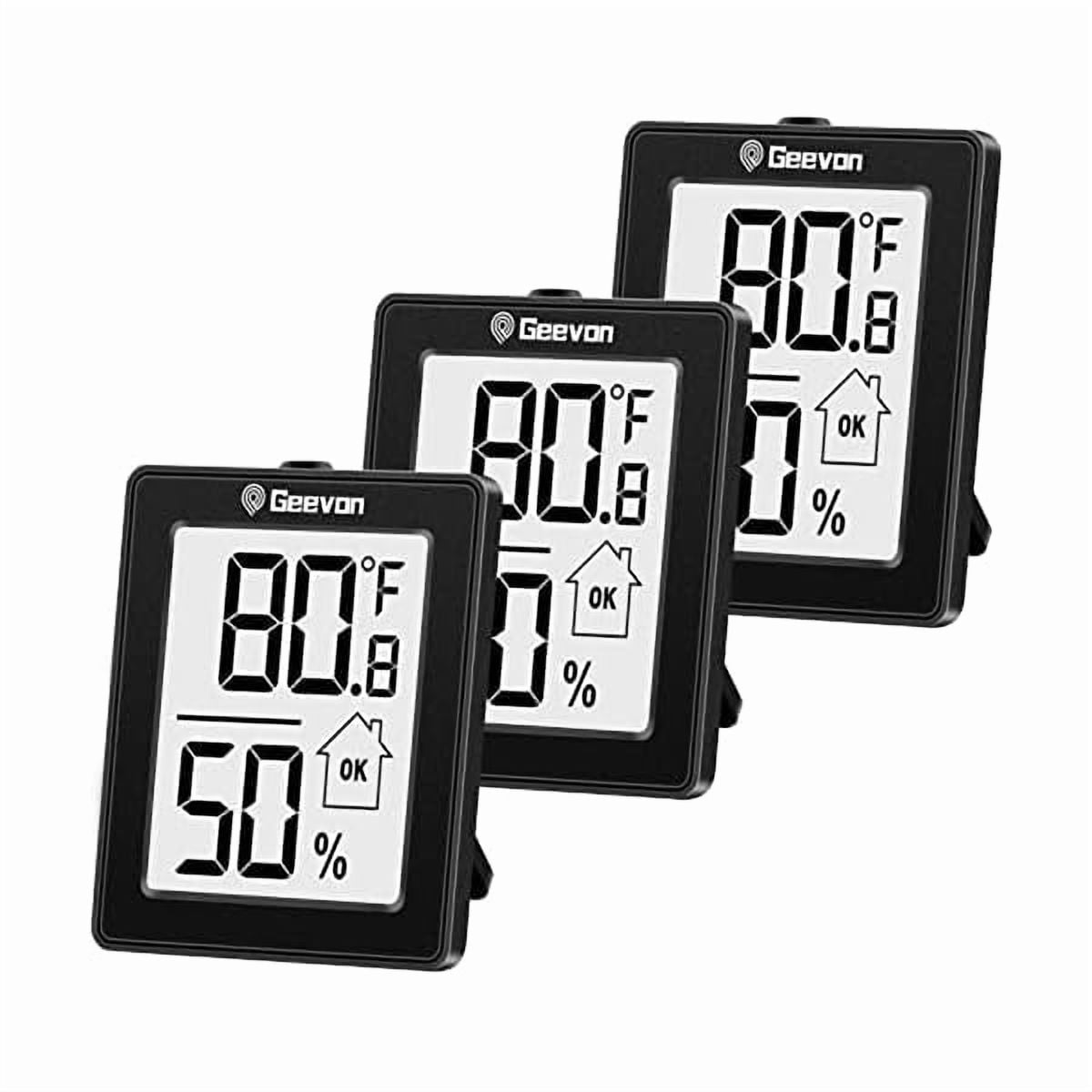 ZLC Digital Hygrometer, 3 Pack Indoor Thermometer Room Temperature Humidity Gauge with Battery,Digital Temperature Humidity Meter Indicator for Home, Office, Greenhouse, Mini Hygrometer,Black