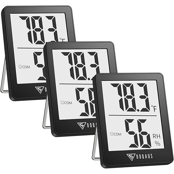 ZLC Digital Hygrometer Indoor Thermometer 3 Pack, Room Thermometer with 5s Fast Refresh, Accurate Humidity Meter Temperature Sensor for Home, Bedroom, Baby Room, Office, Greenhouse, Cellar (Black)