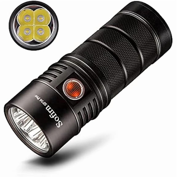ZLC Flashlight High Lumens, 8000 Lumens Super Bright SP36 Pro Powerful Light USB C Rechargeable with 4*LED 5000K, Anduril 2.0 Programmable UI and Charging CableSP36Pro 5000k