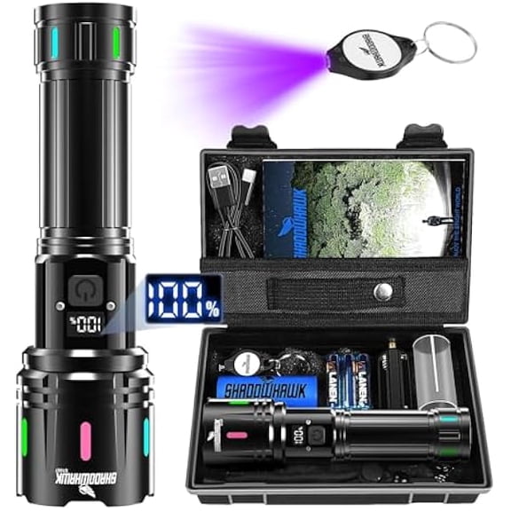 ZLC Flashlights High Lumens Rechargeable - 2000 Lumen 30W Super Bright LED Flash Light with LCD Display, 3937ft Beam & 12H Runtime, Handheld Waterproof Flashlight for Home, Camping, Emergency