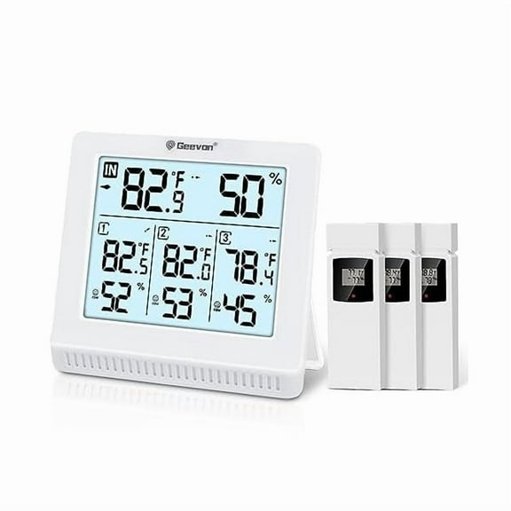ZLC Indoor Outdoor Thermometer Wireless with 3 Remote Sensors, Digital Hygrometer Thermometer, Temperature Gauge Humidity Monitor with Backlight, 200FT/60M Transmission Range