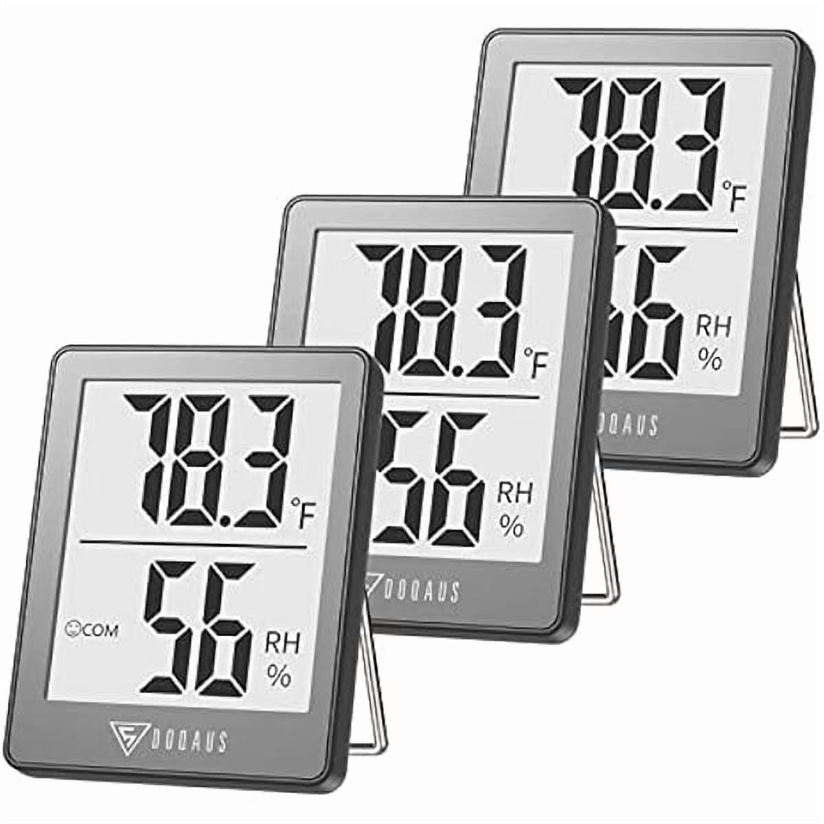 ZLC Indoor Thermometer [3 Packs], Mini Digital Hygrometer Room Thermometer, Humidity Meters, Accurate Temperature Humidity Monitor Gauge for House, Office, Greenhouse, Home Grey (2.3X1.8inch)