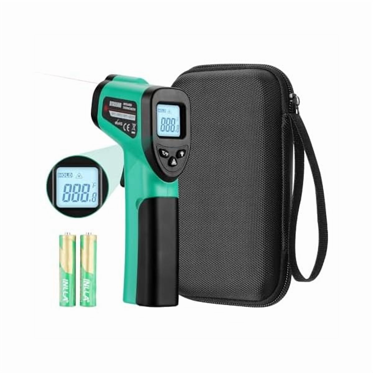 ZLC Infrared Thermometer Gun for Cooking, -58℉~1022℉, Digital Laser Temperature Gun for Blackstone Pizza Oven Reptiles, IR Thermometer with Carrying Storage Case, Larger Font, LCD Backlit, Green