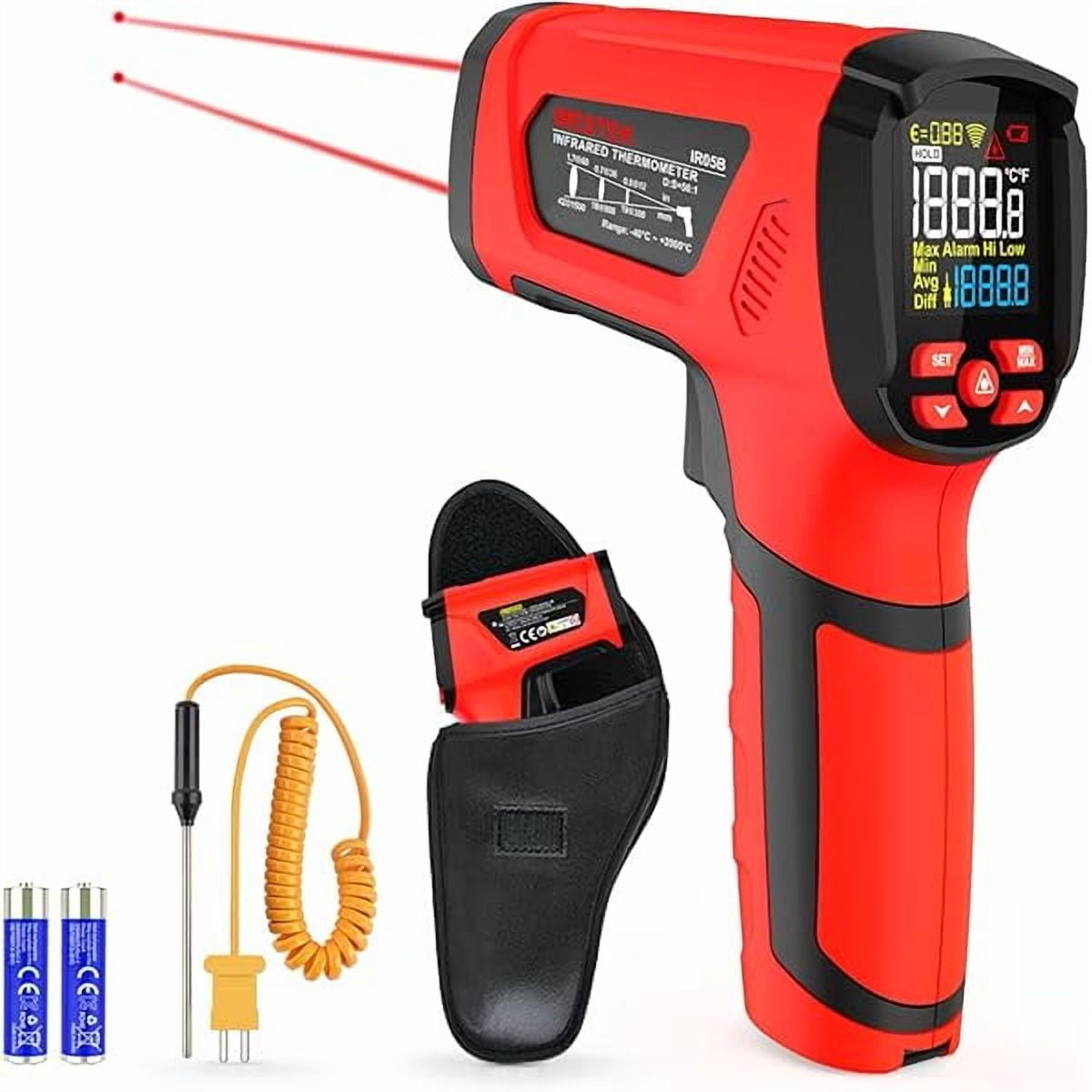 ZLC Infrared Thermometer Temperature Gun, -40℉~3632℉, Non Contact Digital Laser Thermometer Gun Industrial Pyrometer 50:1 High Temp Thermometer with Color LCD Display, Adjustable Emissivity