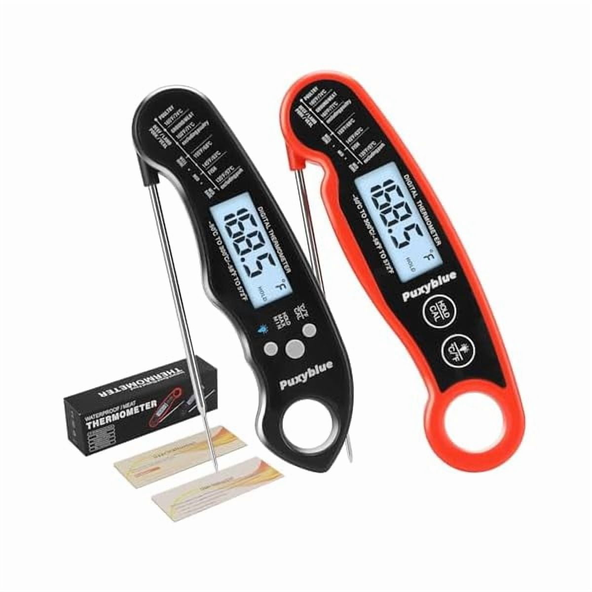 ZLC𝟮𝟬𝟮𝟱 𝙐𝙥𝙜𝙧𝙖𝙙𝙚𝙙 Instant Read Digital Meat Thermometer by - 2 Pack Waterproof & Super Fast Food Thermometer Widely Used for Indoor & Outdoor Cook, Grill, Bake, BBQ, Candy Making