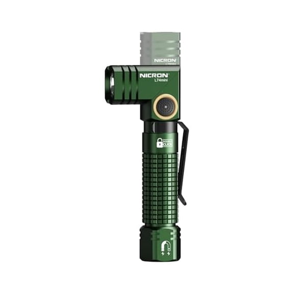 ZLC L74 Mini Flashlight 400 Lumens 90 Degree IP65 Waterproof with Magnet EDC Small Tactical Flashlight Rechargeable Pocket Light 6 Modes Best high lumens for Camping, Outdoor (Green)