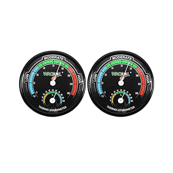 ZLC Mini Analog Thermometer Hygrometer 2 Pack, Dial Temperature Humidity Gauge Terrarium Thermometer Celsius and Fahrenheit, Night Luminous