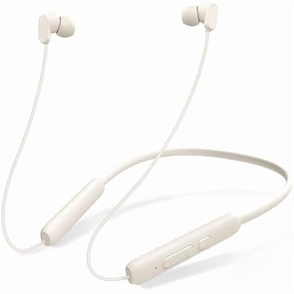 ZLC N18 Neckband Bluetooth Earbuds, Wireless Bluetooth 5.2 Headphones with Microphone, Ultra-Lightweight Comfort, IPX7 Waterproof, Deep Bass Strong Beat, 20H Playtime, Magnetic Earphones, White