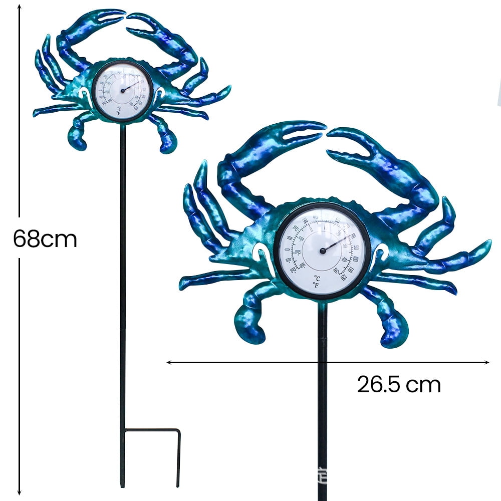 ZLC Outdoor Thermometer Waterproof Metal  Decorative Large Outdoor Thermometers for Patio Outside Garden, Indoor Home Wall Decor