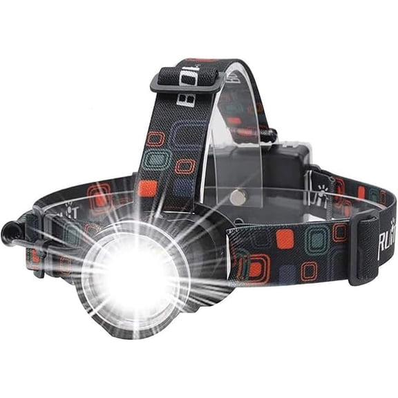 ZLC RJ-2166 Super Bright LED Headlamp with White Light,3 Modes Adjustable Headlight Flashlight,IPX4 Waterproof Head Torch Great for Running, Camping, Hiking(Black)