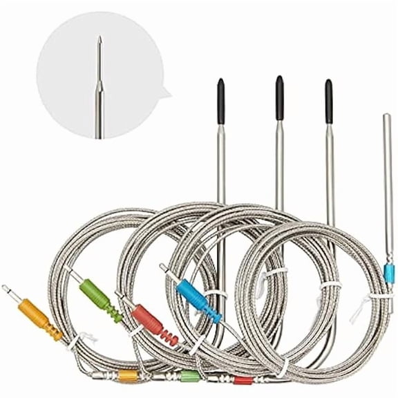 ZLC Replacement Colored Probe 4-Pack Kit Only Compatible with IBT-4XS/IBT-6XS Meat Thermometer, Ultra Accurate & Fast Up to 572°F/300°C （Only for IBT-4XS/IBT-6XS Thermometer）