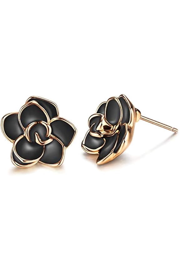 Rose Flower Stud Earrings for Women Sensitive Ears, Hypoallergenic Cute Gold And Silver Rose Flower Earrings Studs for Women Nickel Free