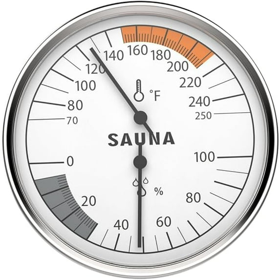 ZLC Sauna Thermometer 2 in 1 Fahrenheit Thermometer Hygrometer for Sauna Room, Indoor Humidity Temperature Monitor, Sauna Accessories for Infrared Steam Saunas