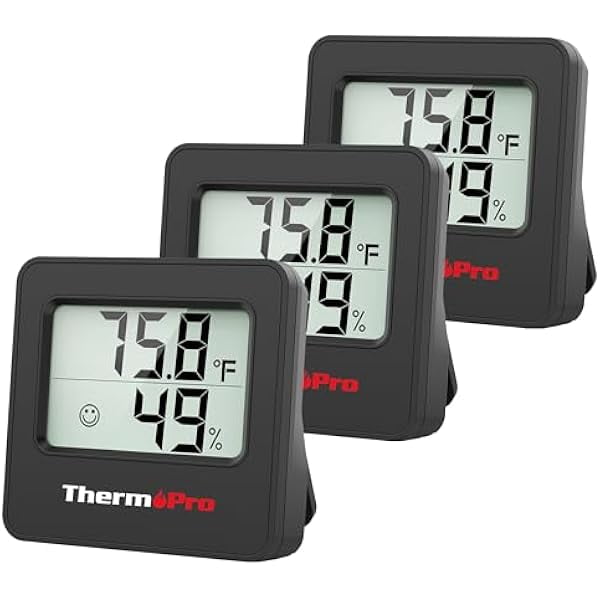 ZLC TP157 3 Pack Hygrometer Indoor Thermometer for Home, Room Thermometer Humidity Meter with Accurate Temperature Humidity Sensor for Greenhouse Baby Room Office