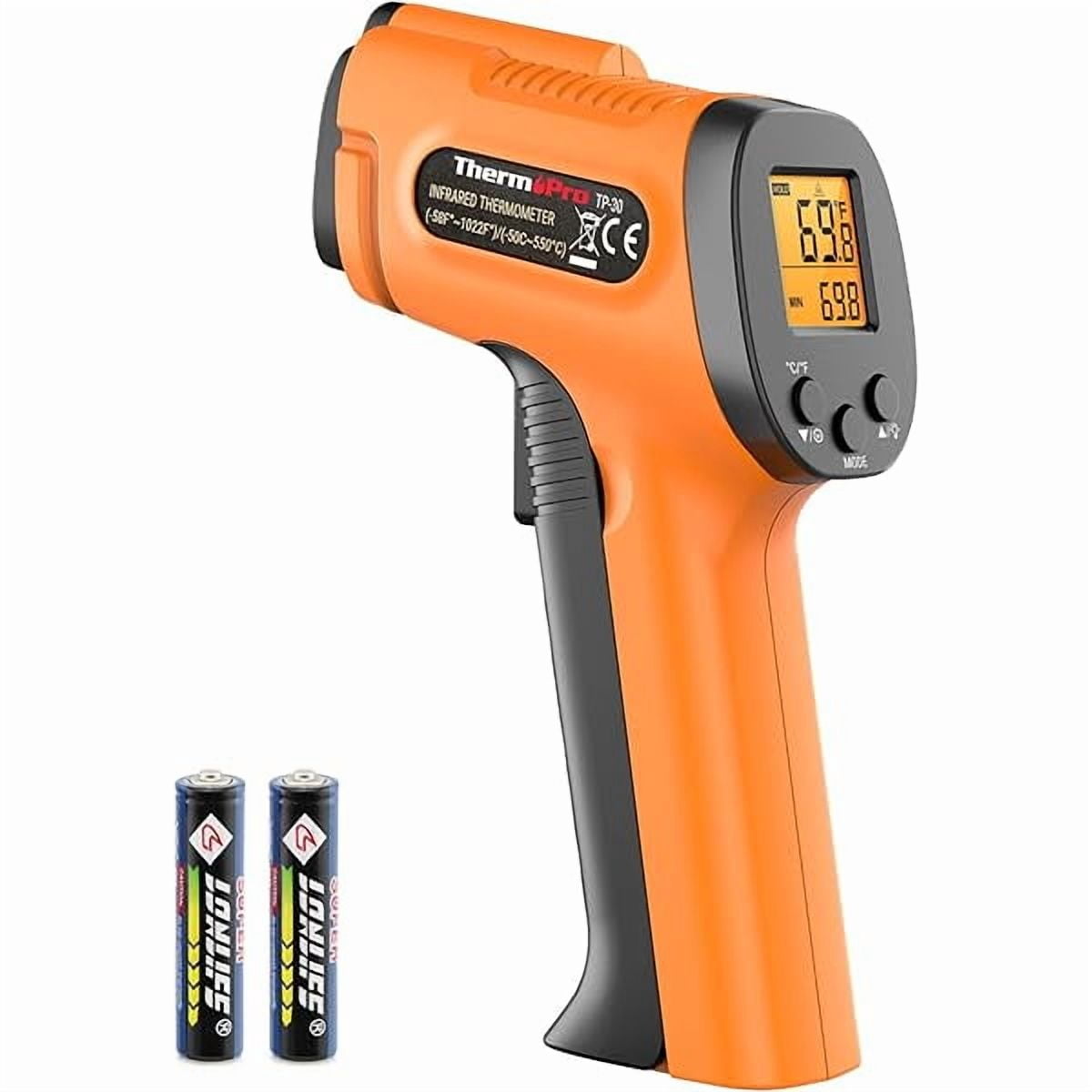 ZLC TP30 Infrared Thermometer Gun, Laser Thermometer for Cooking, Pizza Oven, Griddle, Engine, HVAC, Laser Temperature Gun with Adjustable Emissivity & Max Measure -58°F ~1022°F (Not for Human)