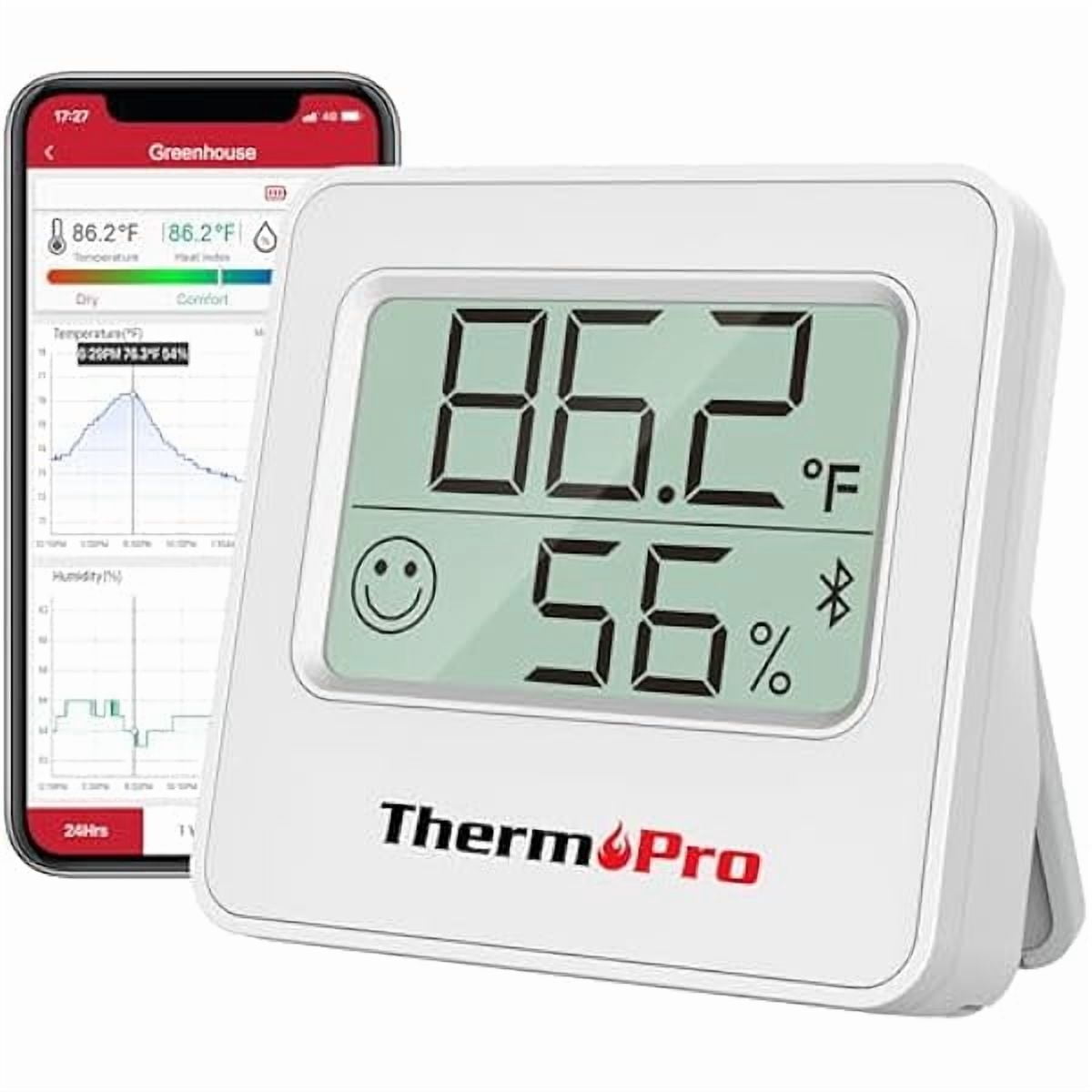 ZLC TP357 Digital Hygrometer Indoor Thermometer of 260FT, Bluetooth Thermometer Humidity Meter with Smart App, Room Thermometer Humidity Gauge with Temperature Humidity Sensor