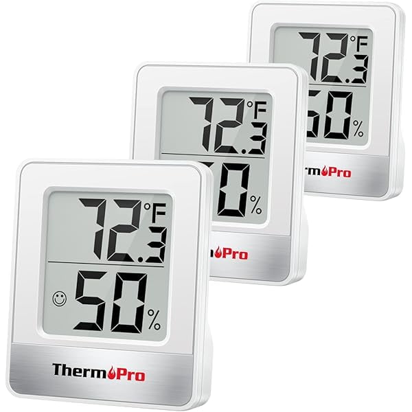 ZLC TP49 3 Pieces Digital Hygrometer Indoor Thermometer Humidity Meter Mini Hygrometer with Temperature and Humidity Monitor Outdoor and Room Thermometer