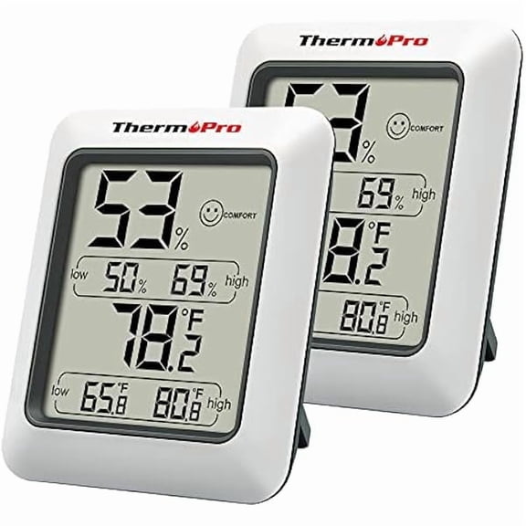 ZLC TP50 2 Pieces Digital Hygrometer Indoor Thermometer Room Thermometer and Humidity Gauge with Temperature Humidity Monitor