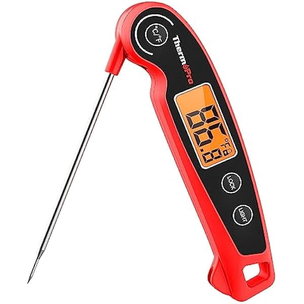 ZLC TP605 Instant Read Meat Thermometer for Cooking, Waterproof Digital Food Thermometer with Large Backlit LCD, 180° Foldaway Probe Kitchen Thermometer for Grilling, Smoking & Candy Making