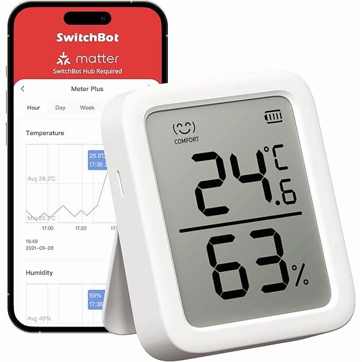 ZLC Thermometer Hygrometer, Bluetooth Indoor Humidity Meter for Home, Temperature Sensor with App Control, Large LCD Display, Notification Alerts, 2-Year Data Storage Export