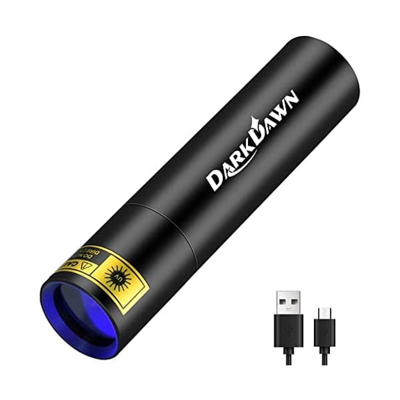ZLC UV 365nm Black Lights Mini Flashlight USB Rechargeable, Woods Lamp Portable LED Ultraviolet Pocket 370nm - Blacklight for Cat Urine Detection, Stains, Uranium Glass, Leak Detection, V4 365 nm