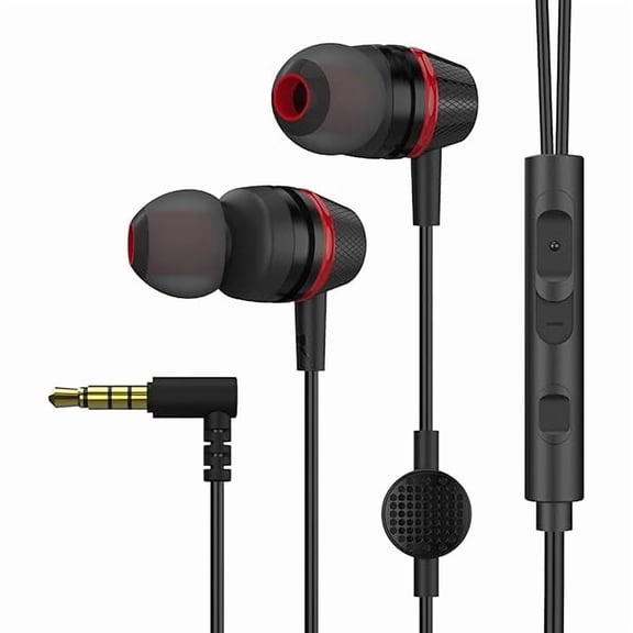 ZLC Wired Earbuds with Microphone & Volume Control, in-Ear Headphones Magnetic with Deep Bass, Noise Isolating, High Sound Quality Earphones with 3.5mm Jack for Phone, Android, PC, iPad, MP3(Black)