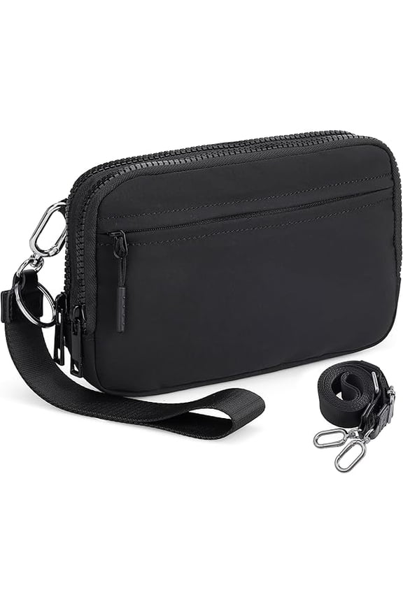Wristlet Wallets for Women, RFID Wristlet Purse Built in Wallet, Small Nylon Crossbody Bags, Credit Card Holder